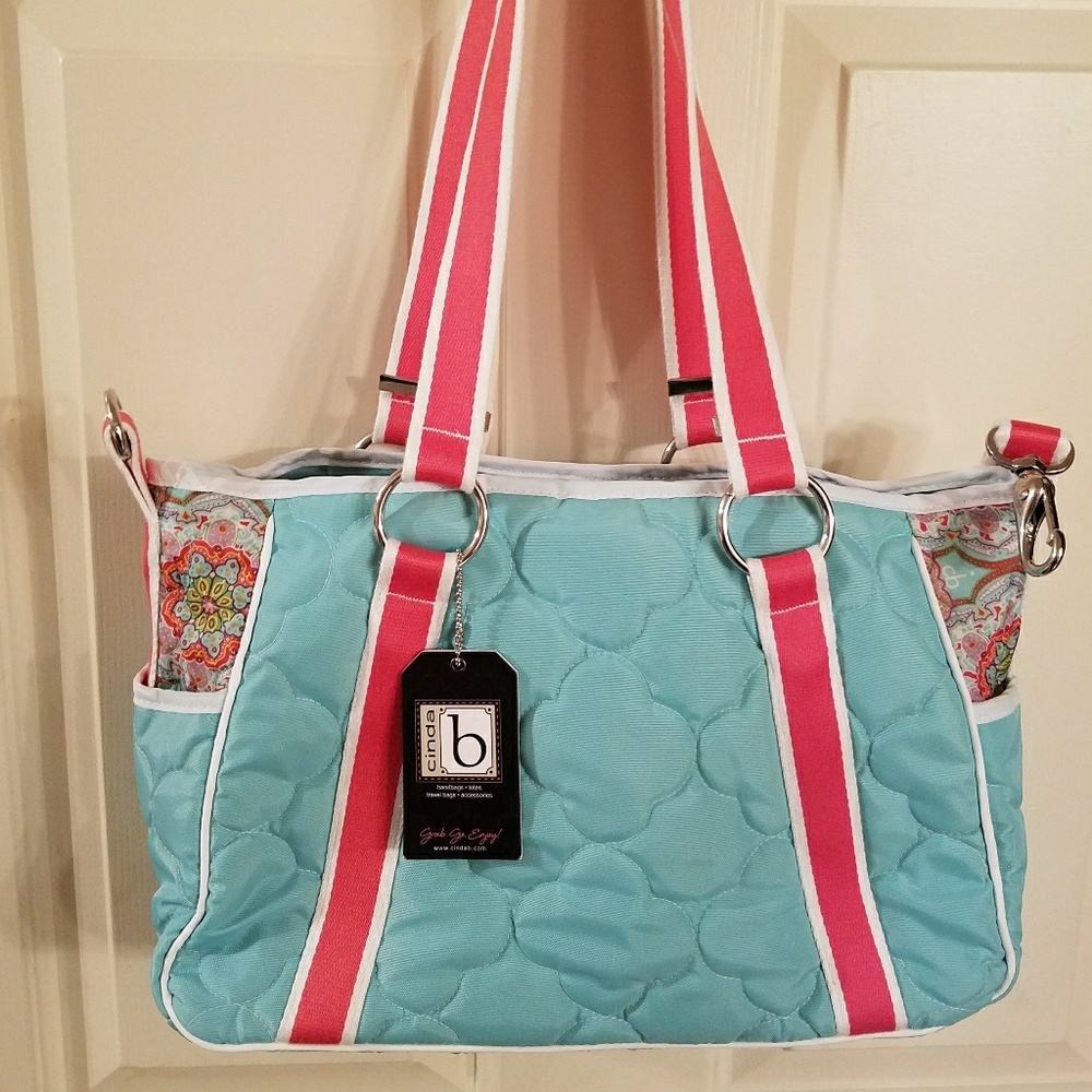 NWT Cinda b City Satchel sky blue